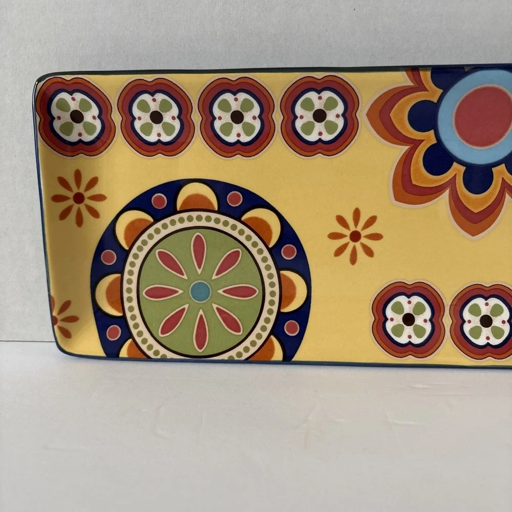 Bico Yellow Tunisian Serving Tray Ceramic 5.5 x 14